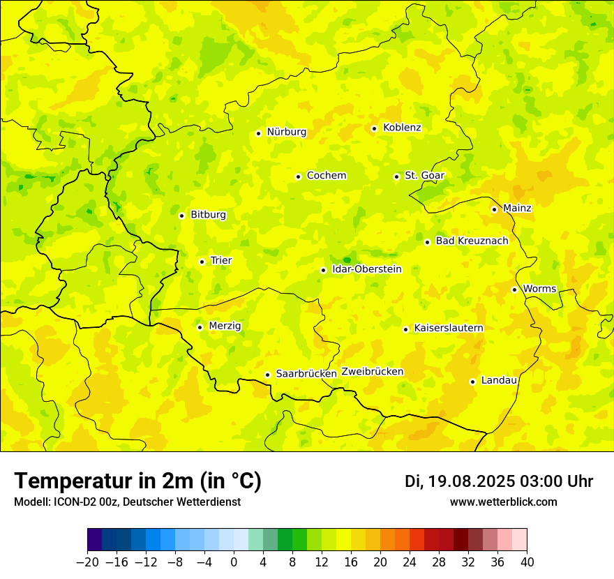 Modellkarten Temperatur