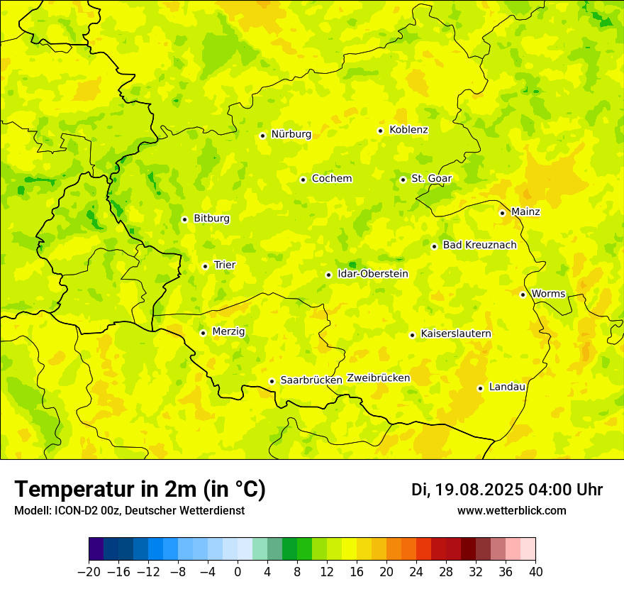Modellkarten Temperatur