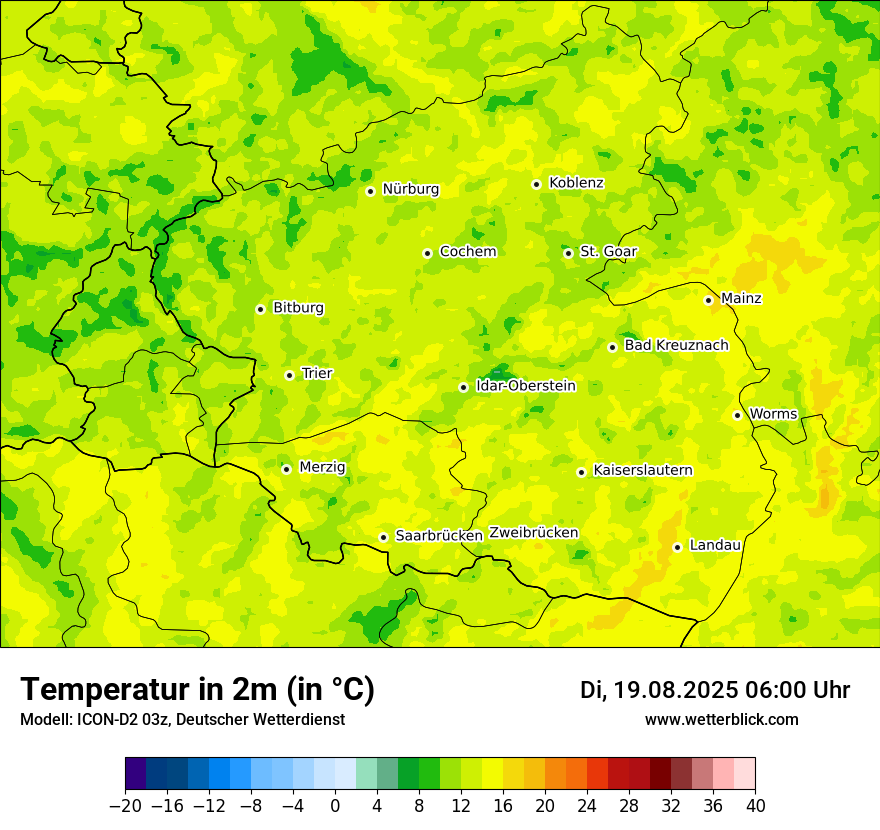 Modellkarten Temperatur