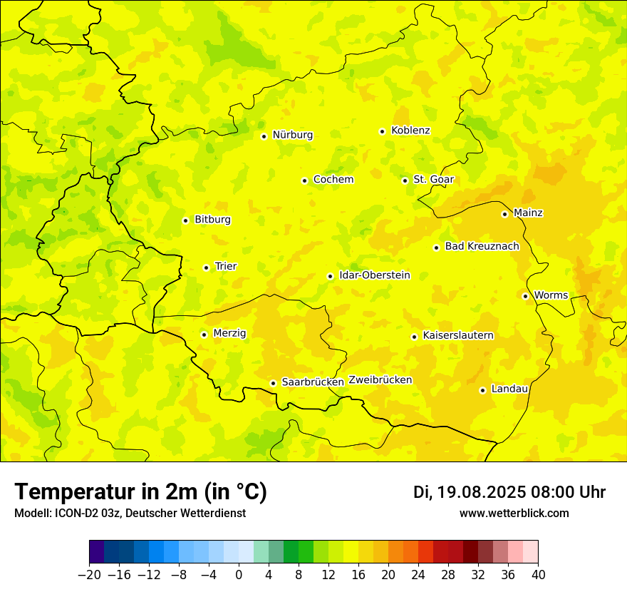 Modellkarten Temperatur