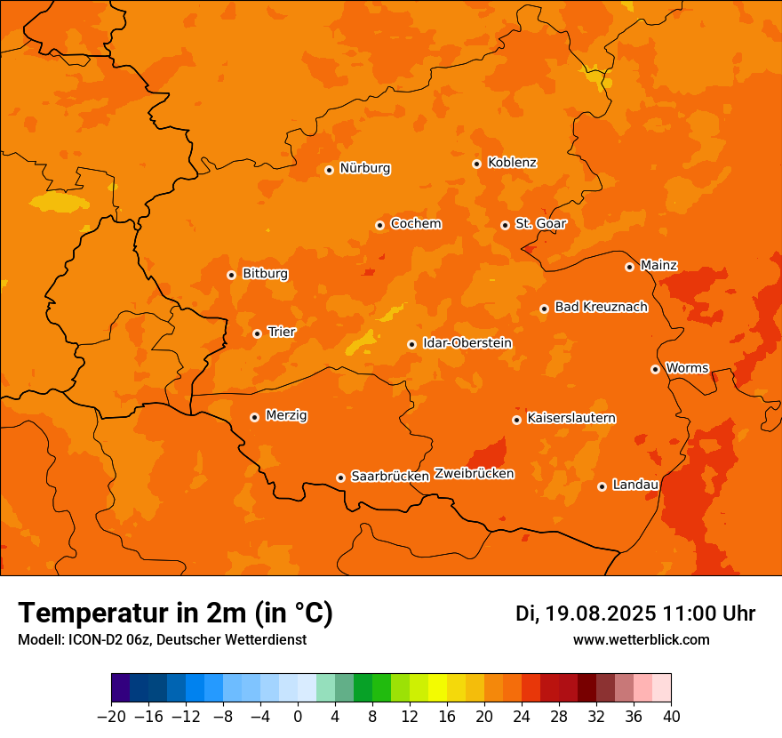 Modellkarten Temperatur