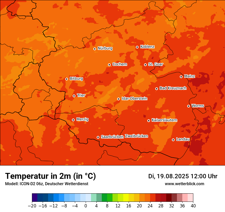 Modellkarten Temperatur