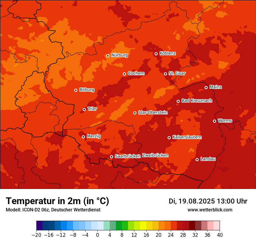 Modellkarten Temperatur