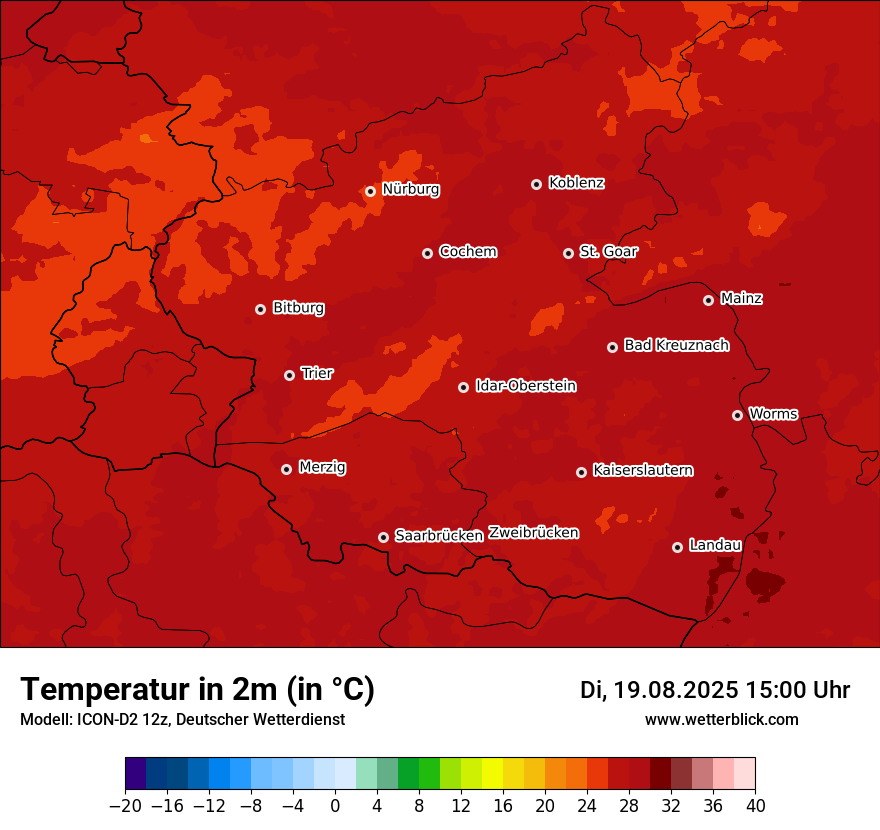 Modellkarten Temperatur