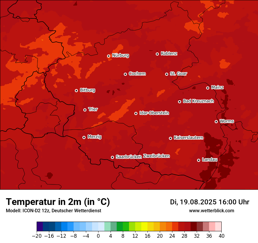 Modellkarten Temperatur
