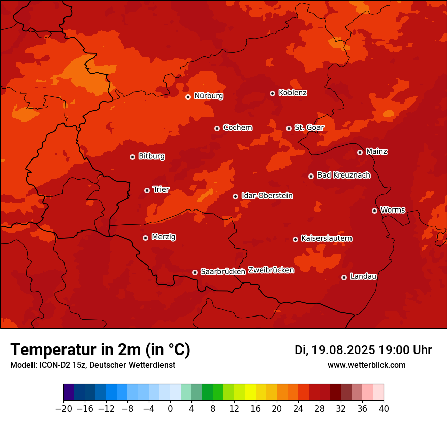 Modellkarten Temperatur