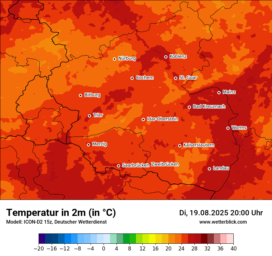 Modellkarten Temperatur