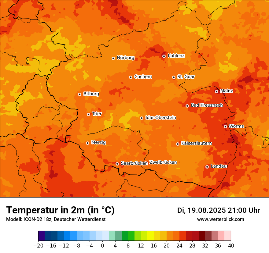Modellkarten Temperatur