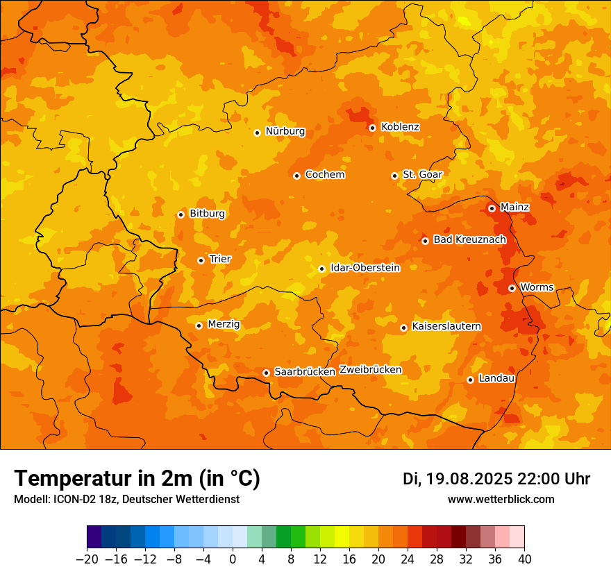 Modellkarten Temperatur
