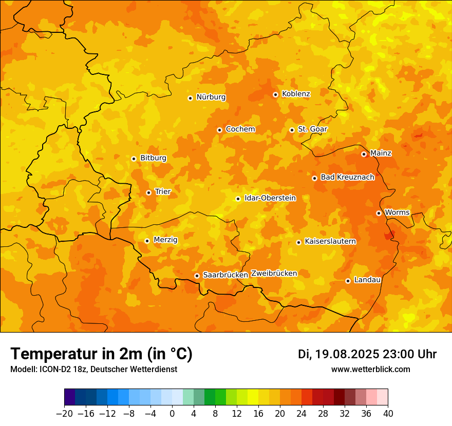 Modellkarten Temperatur