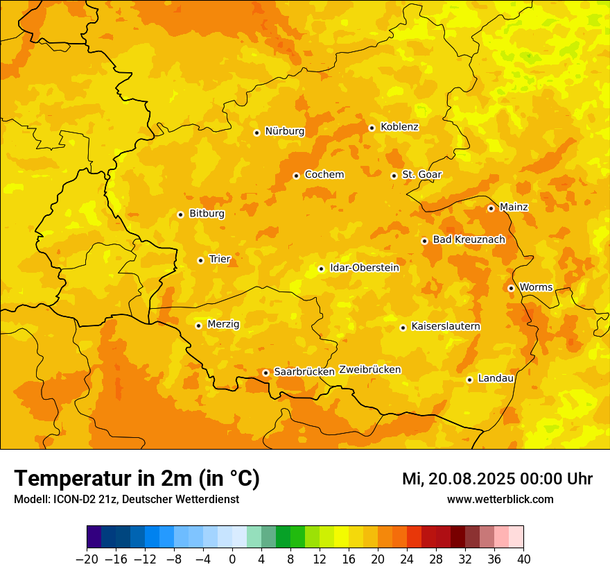 Modellkarten Temperatur