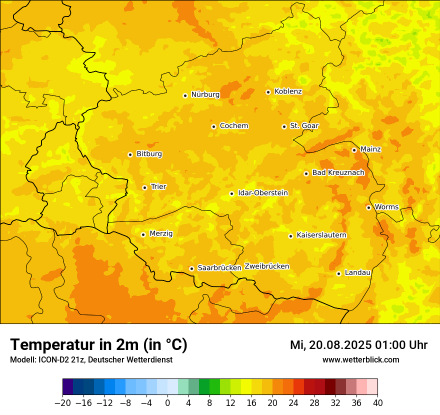 Modellkarten Temperatur