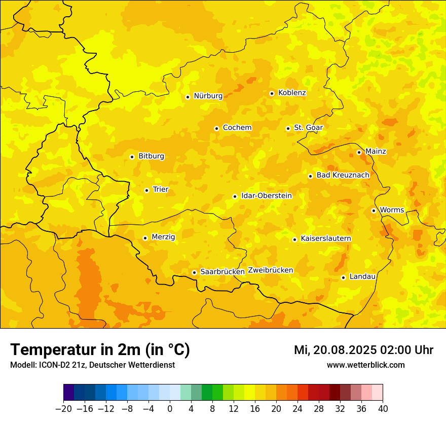 Modellkarten Temperatur