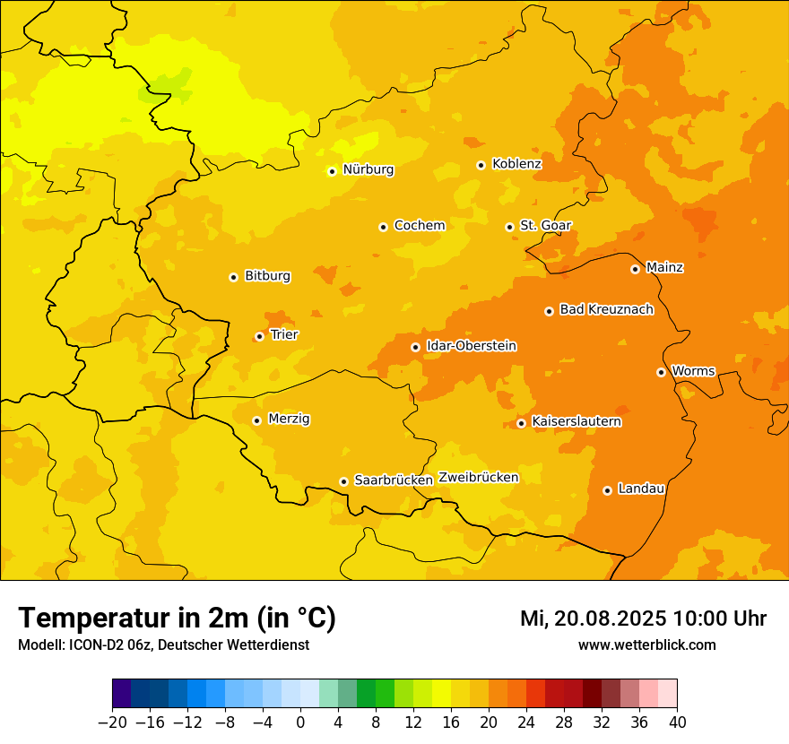 Modellkarten Temperatur