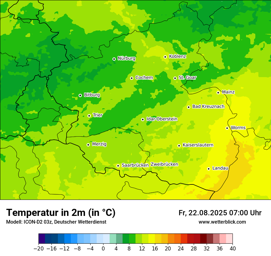 Modellkarten Temperatur