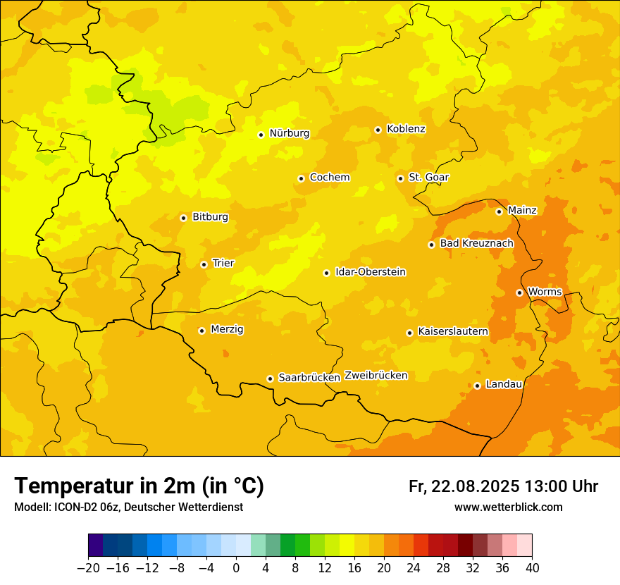 Modellkarten Temperatur
