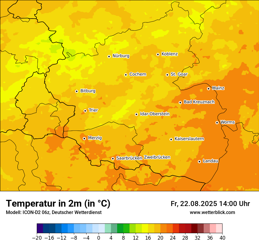 Modellkarten Temperatur
