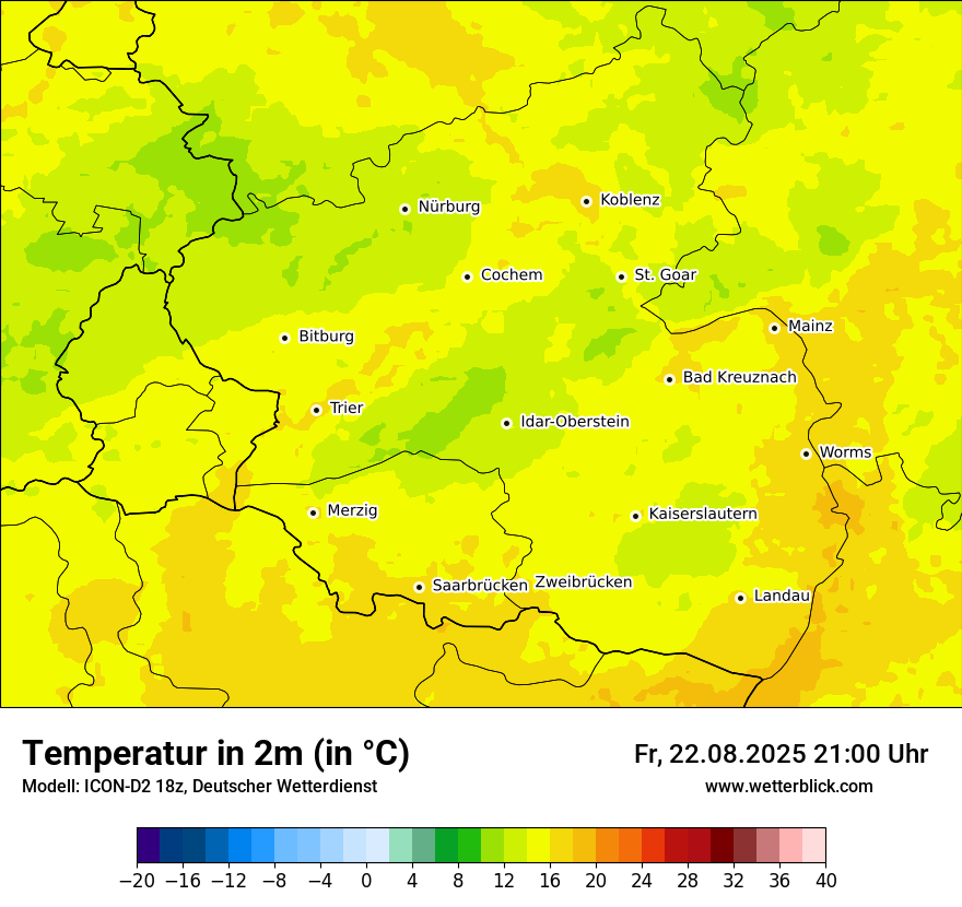 Modellkarten Temperatur