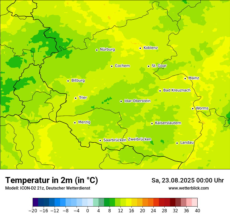 Modellkarten Temperatur