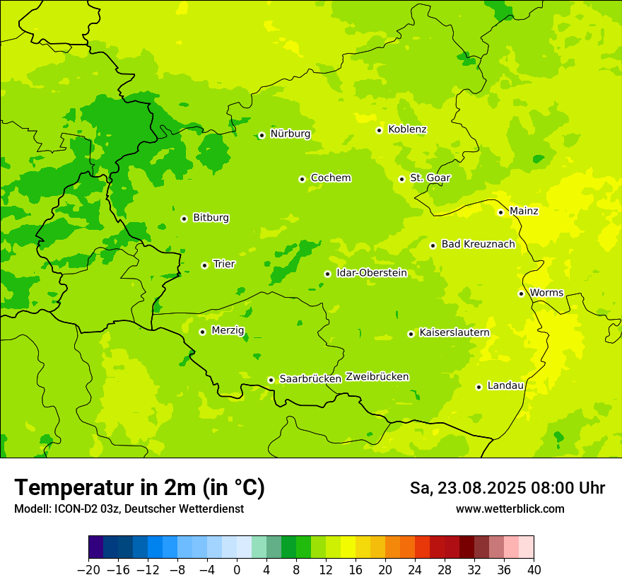Modellkarten Temperatur