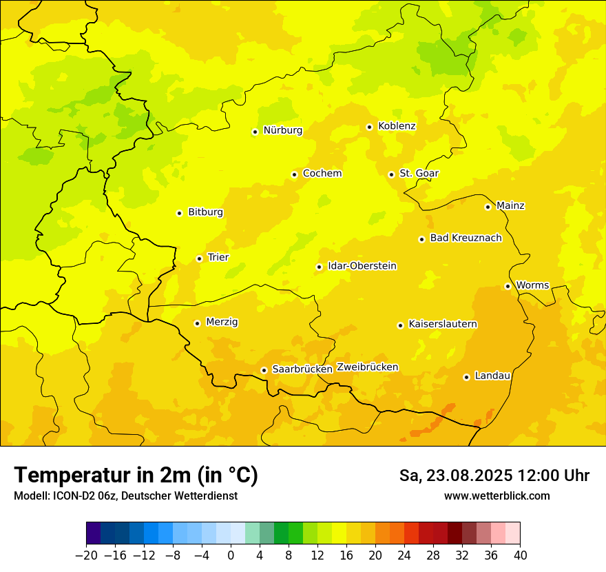 Modellkarten Temperatur