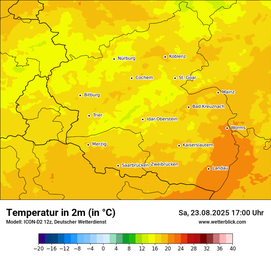 Modellkarten Temperatur