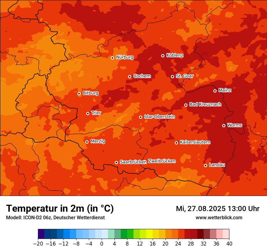 Modellkarten Temperatur