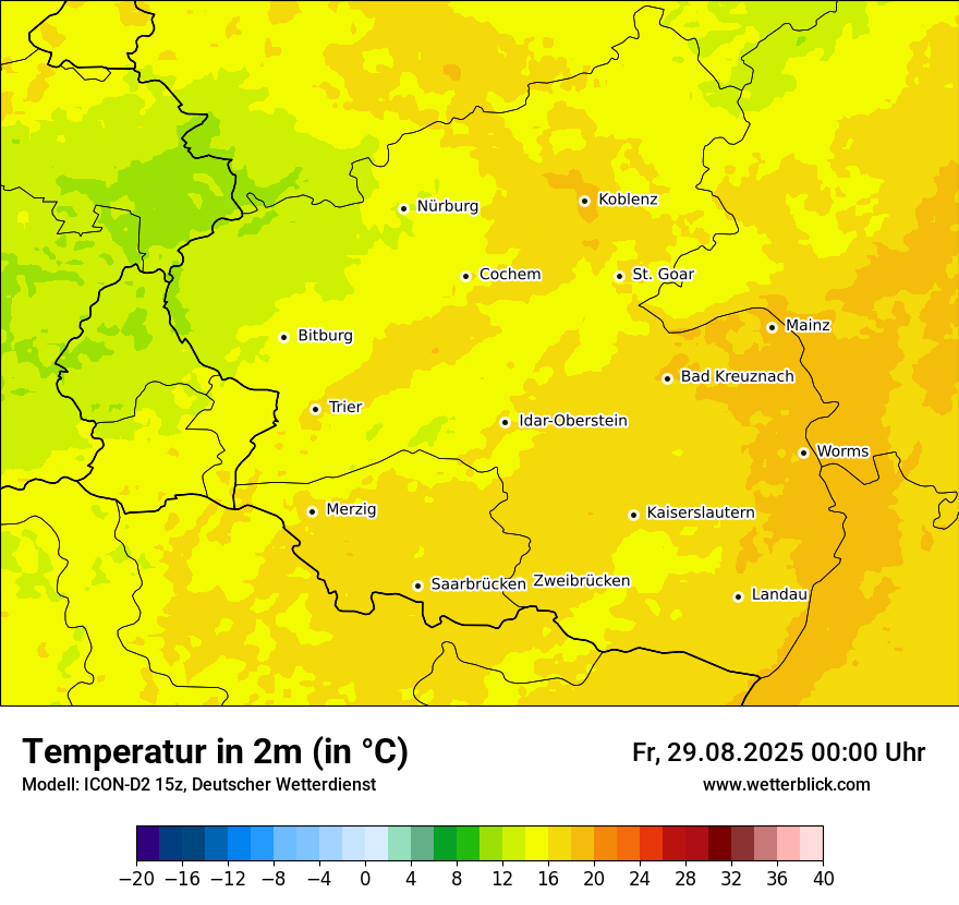 Modellkarten Temperatur