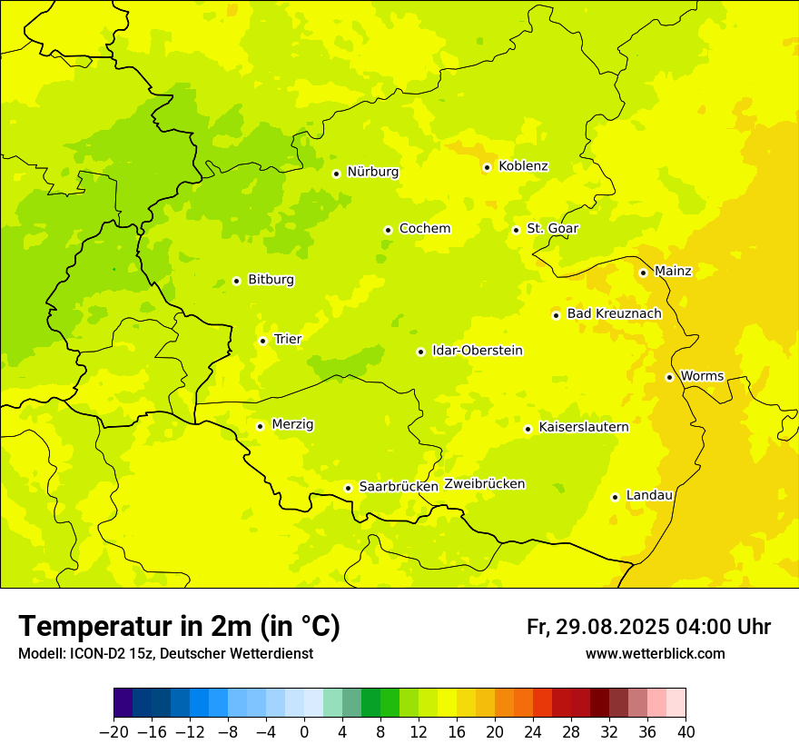 Modellkarten Temperatur