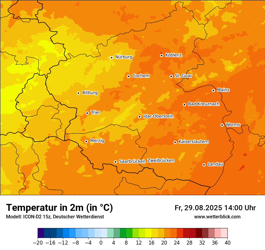 Modellkarten Temperatur