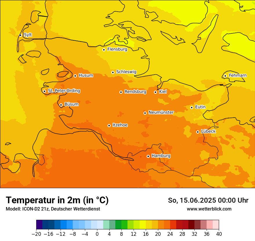 Modellkarten Temperatur