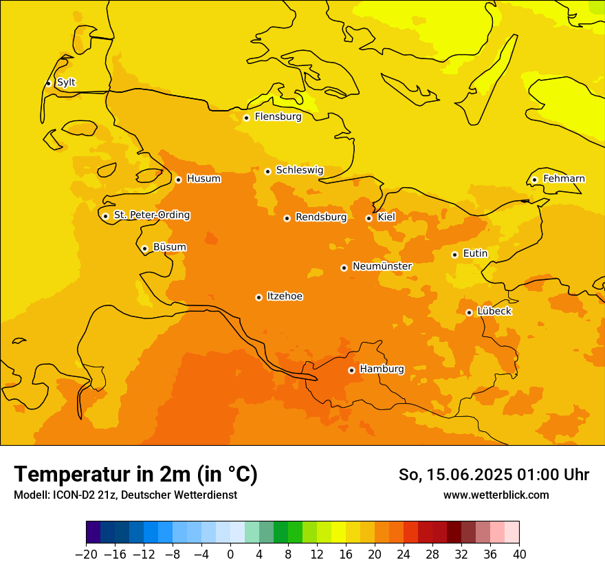 Modellkarten Temperatur
