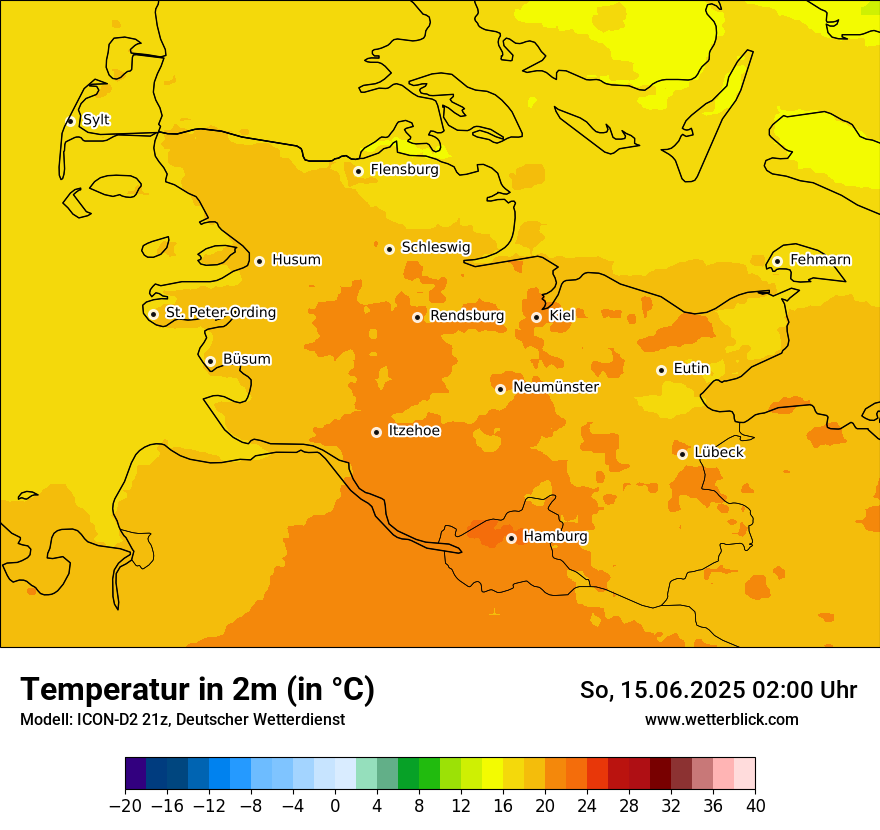 Modellkarten Temperatur