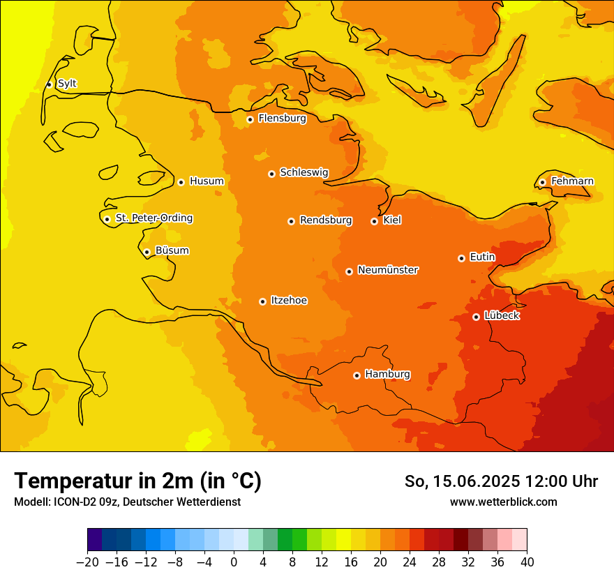 Modellkarten Temperatur