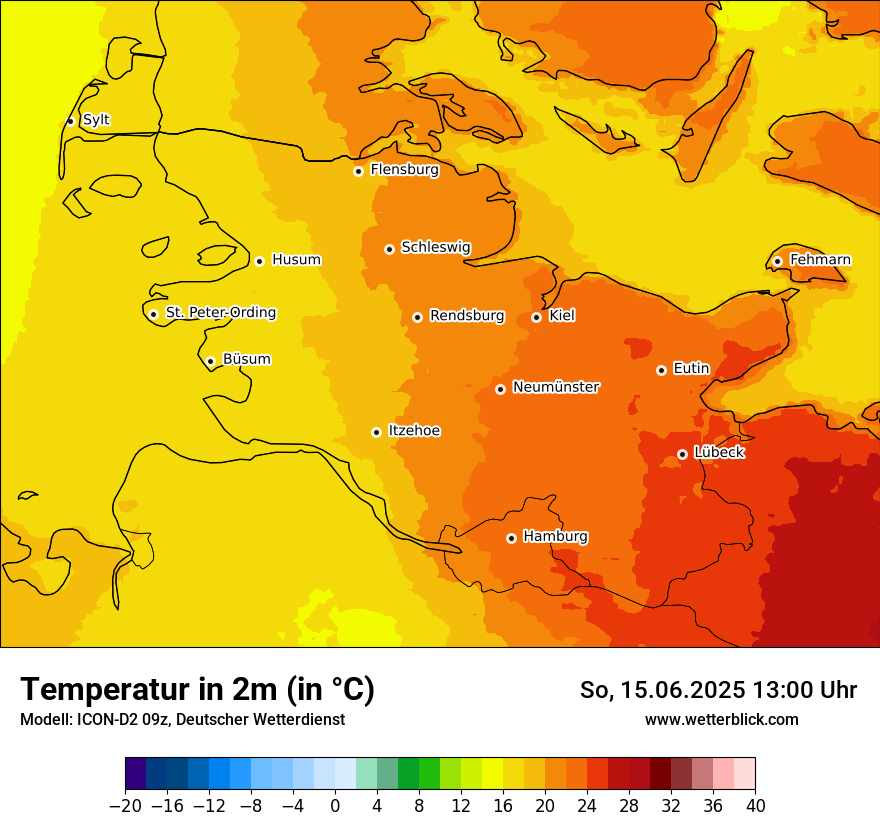 Modellkarten Temperatur