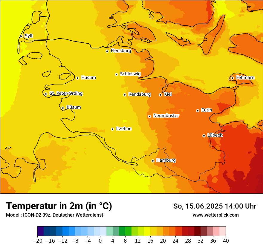 Modellkarten Temperatur