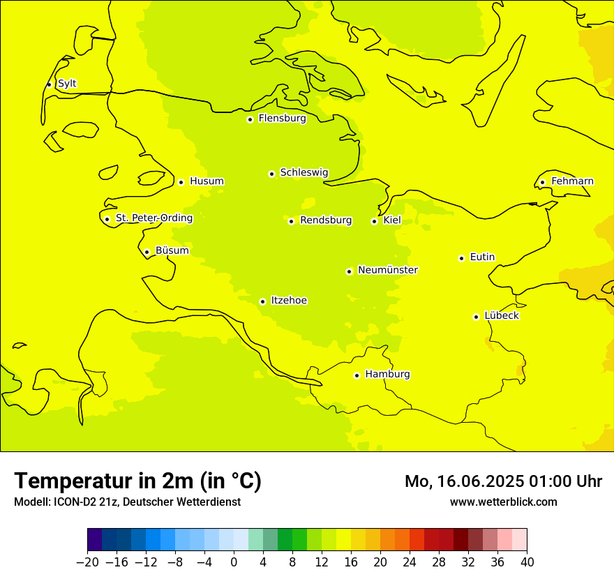 Modellkarten Temperatur