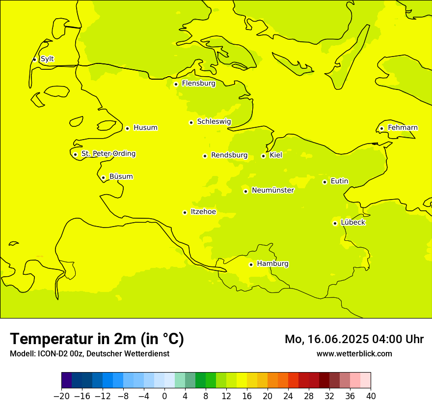 Modellkarten Temperatur
