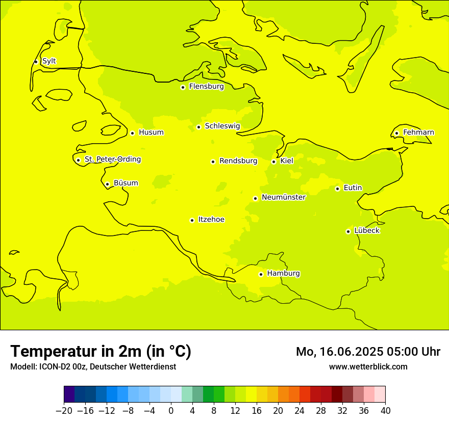 Modellkarten Temperatur