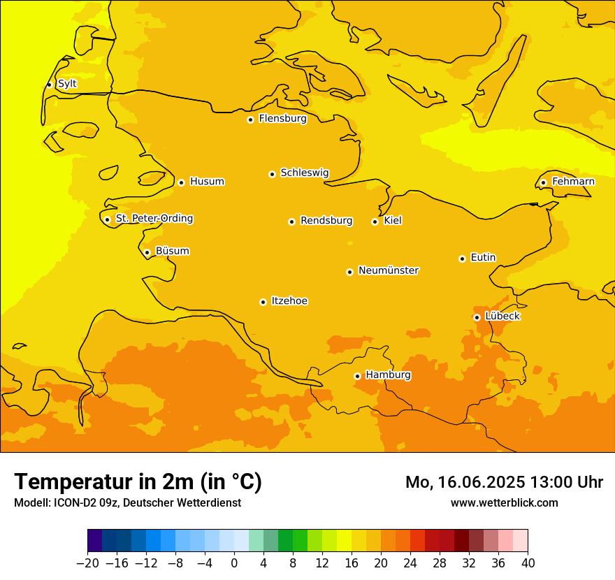 Modellkarten Temperatur