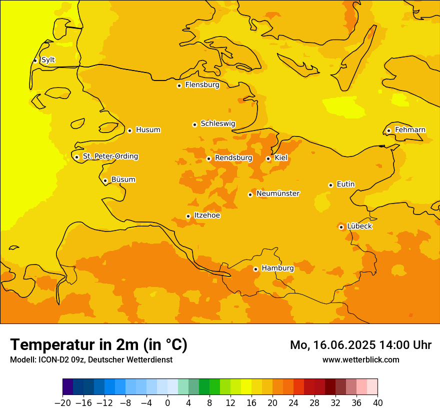 Modellkarten Temperatur