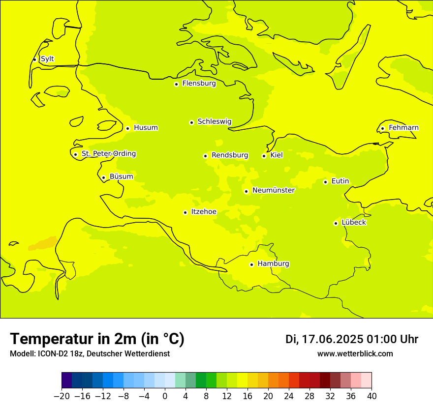 Modellkarten Temperatur