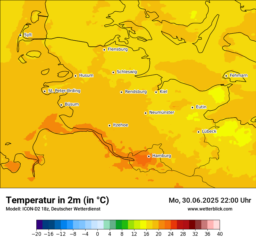 Modellkarten Temperatur