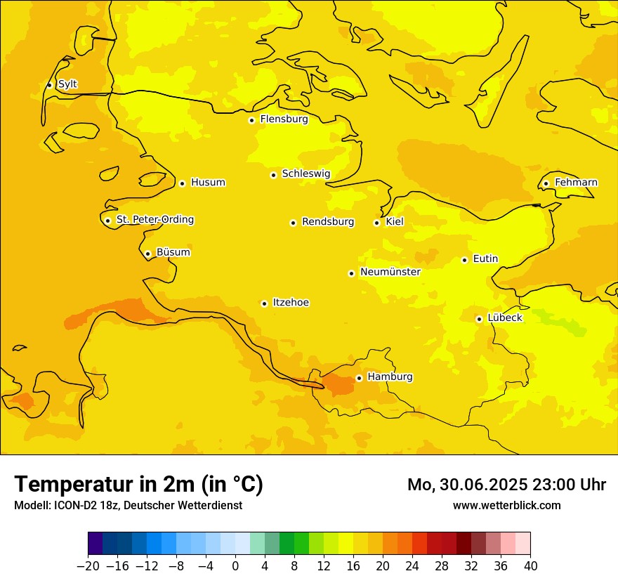 Modellkarten Temperatur