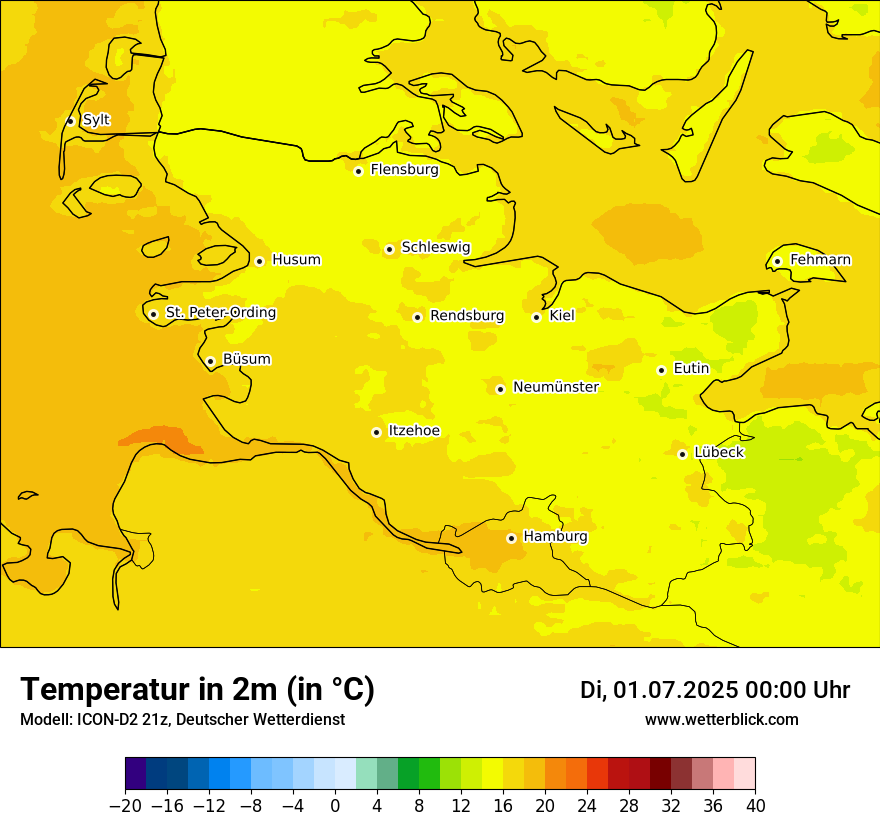 Modellkarten Temperatur