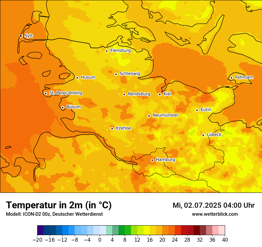 Modellkarten Temperatur