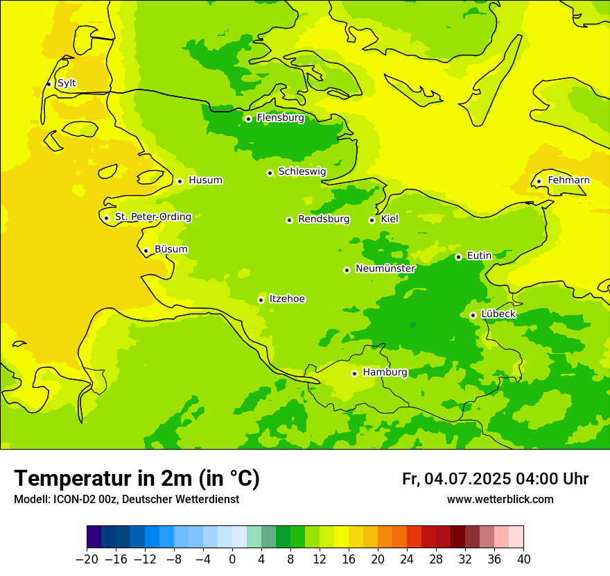 Modellkarten Temperatur