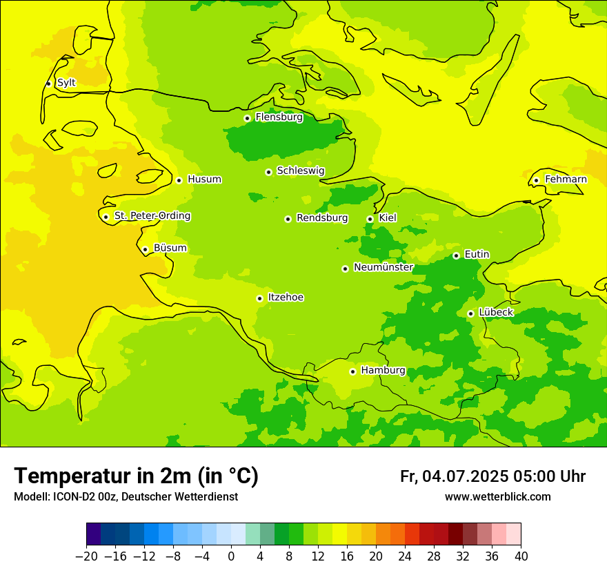 Modellkarten Temperatur