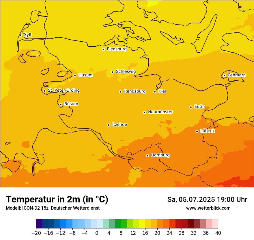 Modellkarten Temperatur