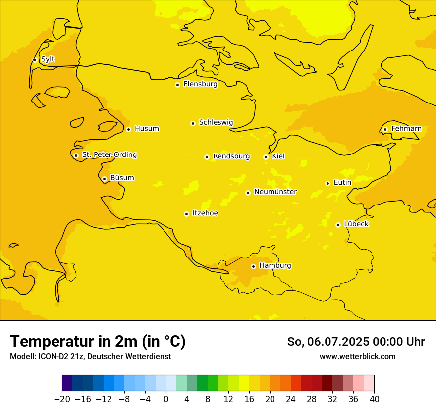 Modellkarten Temperatur